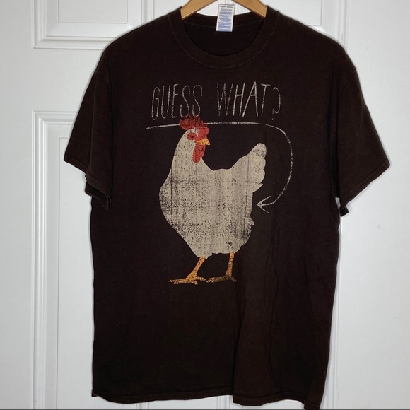 Gildan Other - Guess What Chicken Butt Large Brown Shirt